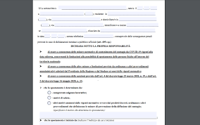 Covid 19 - Modello Autocertificazione per gli spostamenti